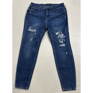 Judy Blue Skinny Fit Jeans Womens 16W Medium Wash Distressed High Rise Stretch